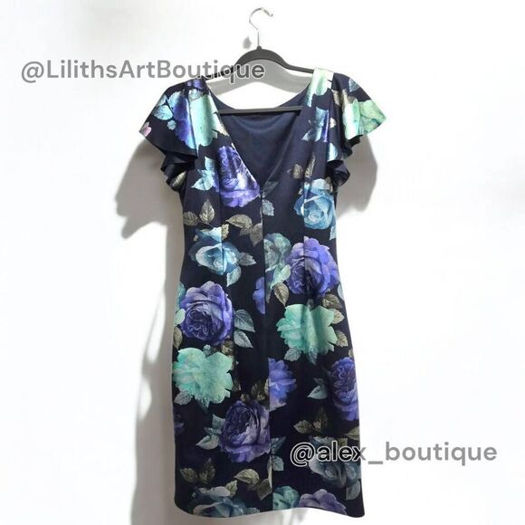 Jessica Howard Floral Runch Sheath Midi Dress(C034)-Size 10 for Women - Picture 6 of 14